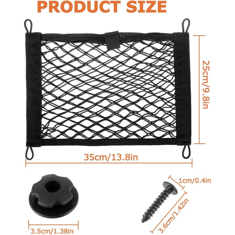 Universelles Kofferraumnetz 35x25cm Mit Schrauben Und Haken Für Nutzfahrzeuge, Wohnmobile, Wohnwagen, Boote (1 Stück)