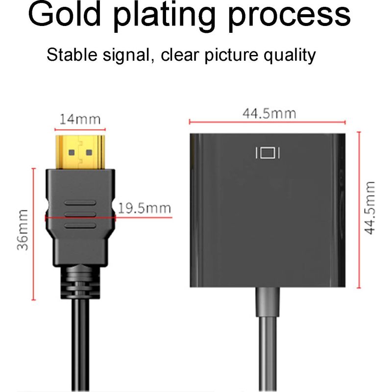 Hdmi-zu-vga-adapter (stecker Auf Buchse) Für Computer, Desktop-pcs, Laptops, Monitore, Projektoren, Hdtvs, Chromebooks, Raspberry Pi, Roku, Xbox Und Mehr.