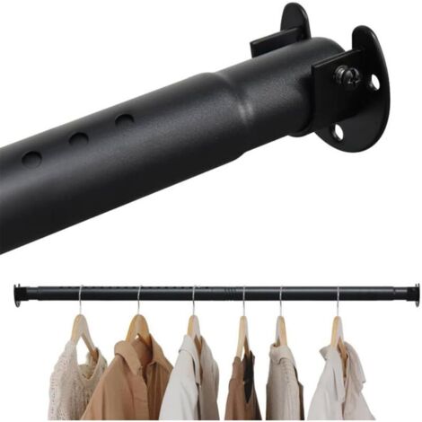Verstellbare Kleiderstange Von 40 Bis 212 Cm, Ausziehbare Kleiderstangen, Stabile Kleiderstange Für Kleiderschränke, Schwarz