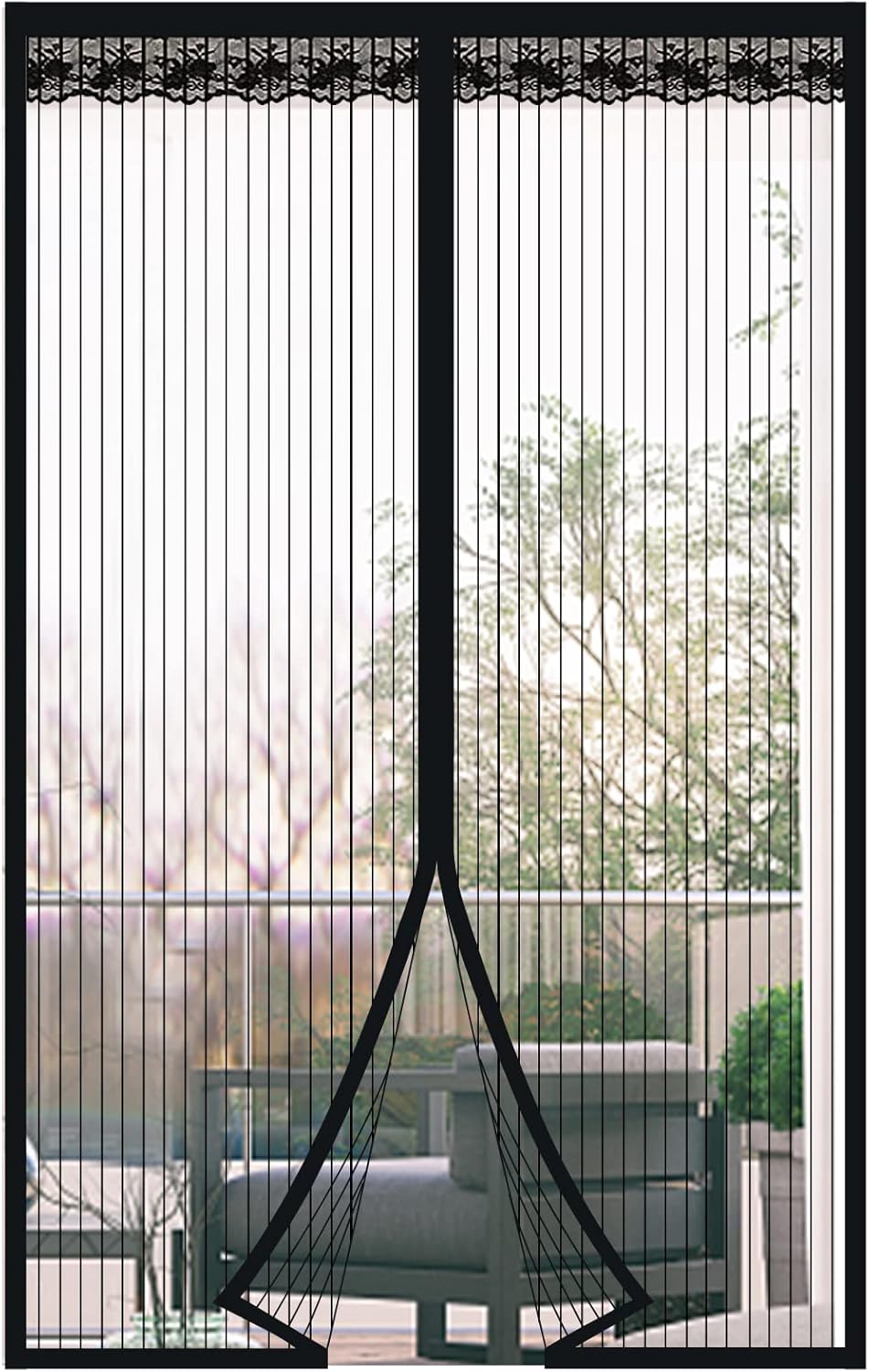 Magnetisches Moskitonetz Für Türen Und Fenster, 75 X 200 Cm, Türvorhang Mit Mückenschutz, Ultrafeines Netzgewebe, Mit Magnetverschluss, Kein Bohren Erforderlich, Für Balkon Und Schlafzimmer, Schwarz