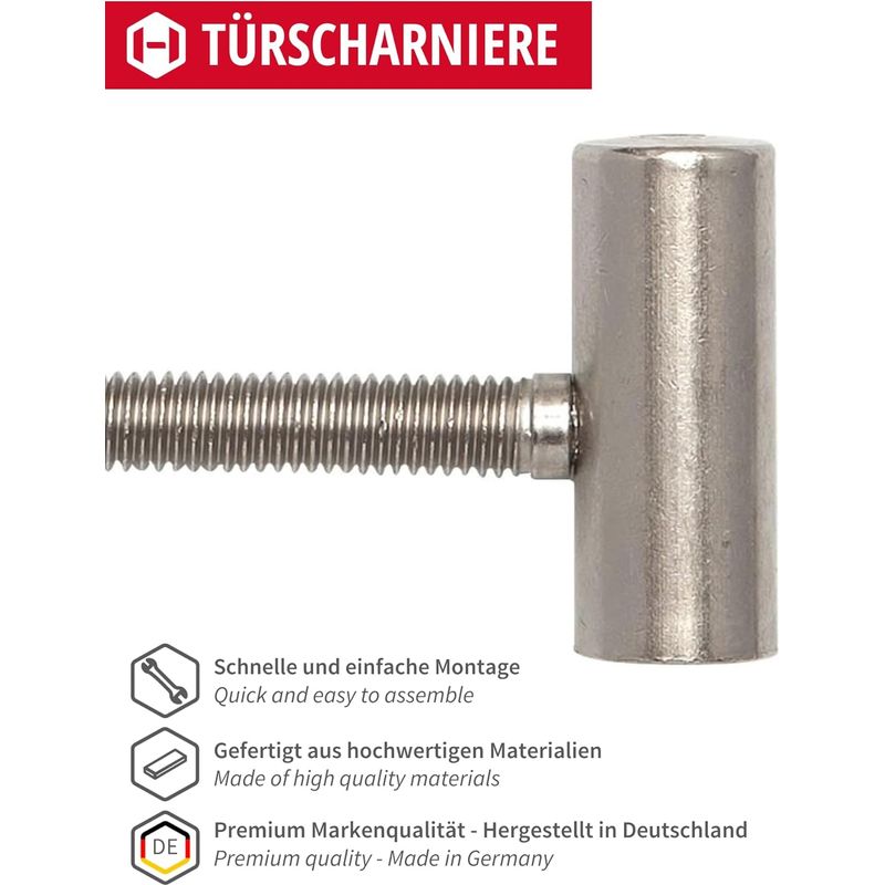 Scharniere – Renovierungsscharniere, Vernickelte Stahltürscharniere, 2 Stück Zum Einschrauben – Zum Bohren, Hergestellt In Deutschland