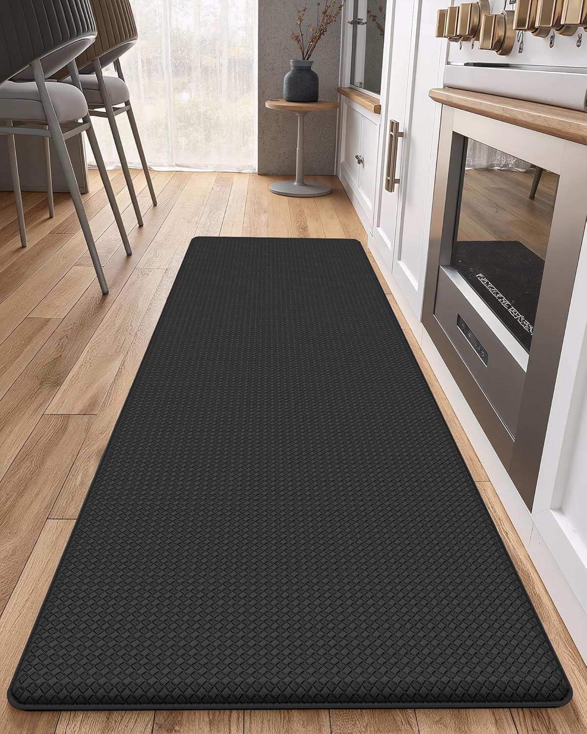 Rutschfeste Und Abwaschbare Küchenmatte – 45 X 150 Cm, Küchenmatte Vor Der Spüle, Komfortabel Und Ermüdungshemmend, Leicht Zu Reinigen Für Küche, Arbeitsplatte Oder Stehtisch (schwarz)