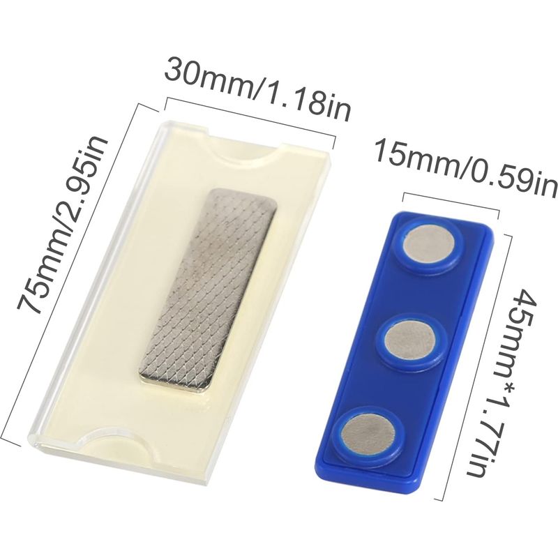 Magnetisches Namensschild, 2 Stück Magnetische Namensschilder, Magnetschild Mit 3 Starken Neodym-magneten, Personalisierte Magnetische Kartenhalter-ausweise Für Schulen Und Unternehmen