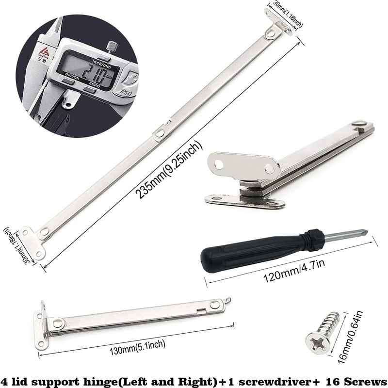 Klappscharnier-stütze Möbelscharnier Türheber Klappscharnier Für Wandklapptische, Küchentüren, Couchtische, Klaviere (2 Stück) (4)