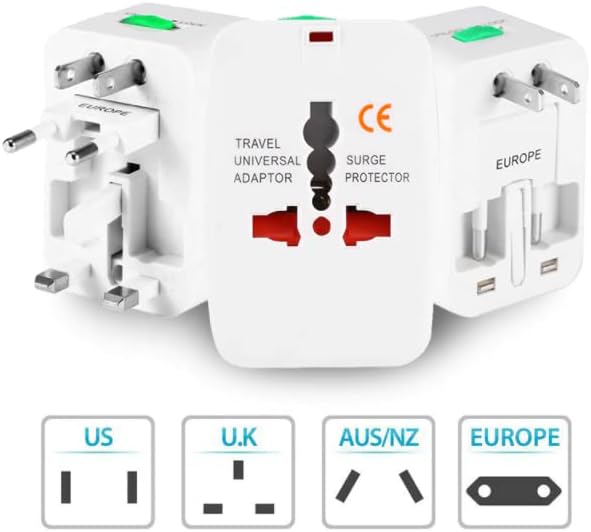 Universal-reiseadapter, Universal-netzadapter Für Über 150 Länder Weltweit, Usb-reiseadapter Mit Steckern Und Buchsen (usa/eu/gb/aus) – 1 Stück