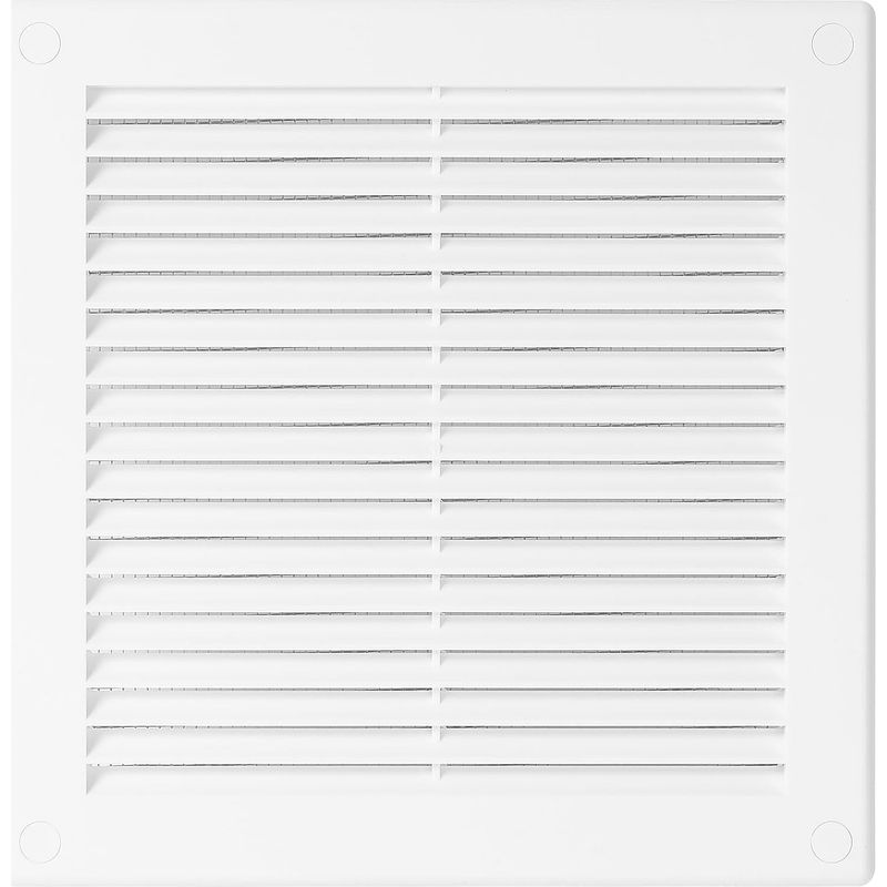 Lüftungsgitter Aus Kunststoff Mit Insektenschutzgitter Und Schraubenlochabdeckungen Für Eine Saubere Optik – Weiß – 200 X 200 Mm