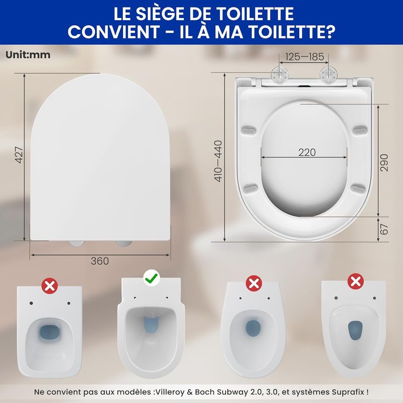 Wc-sitz Mit Absenkautomatik, D-förmiges Design, Weißer Wc-deckel, Wc-sitz, Familien-wc-sitz, Wc-sitz Mit Absenkautomatik, Wc-sitz Mit Schnellverschluss, Leicht Zu Reinigender Wc-sitz – Derw-serie