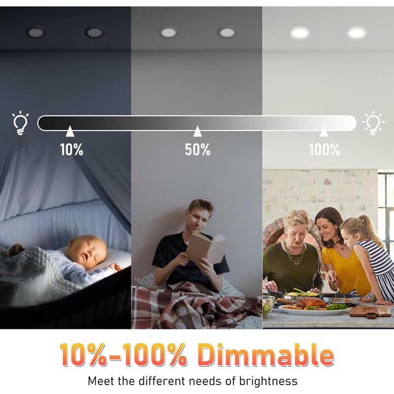 Dimmbare Led-einbaustrahler, 230 V, 7 W, 6er-pack, Schutzart Ip44, Einbauöffnung Æ67–75 Mm, Warmweiß (3000 K), Neutralweiß (4000 K), Kaltweiß (6500 K), Geeignet Für Bad, Wohnzimmer Und Küche