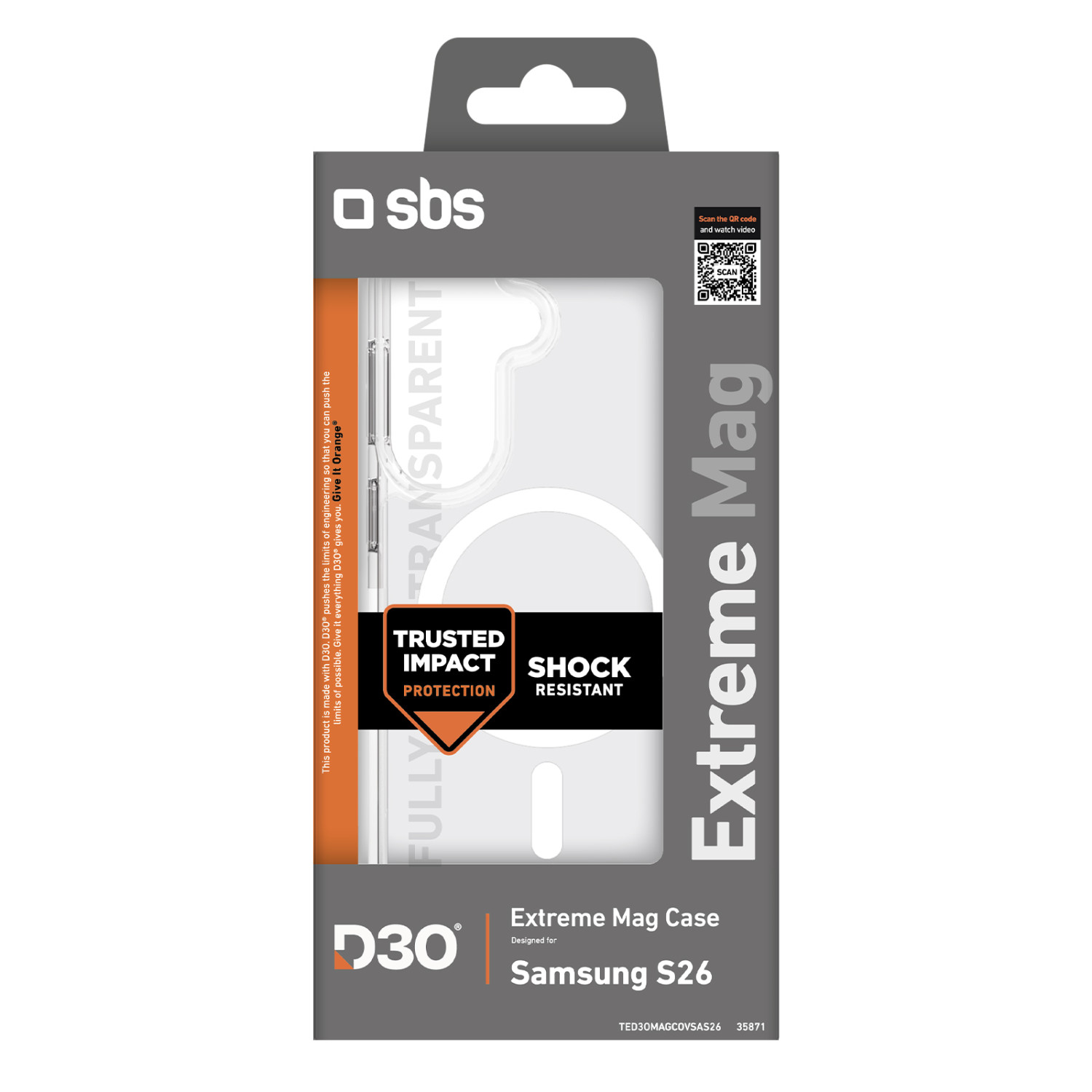 Samsung Galaxy S26 Extreme D30 Magsafe Schutzhülle - Transparent