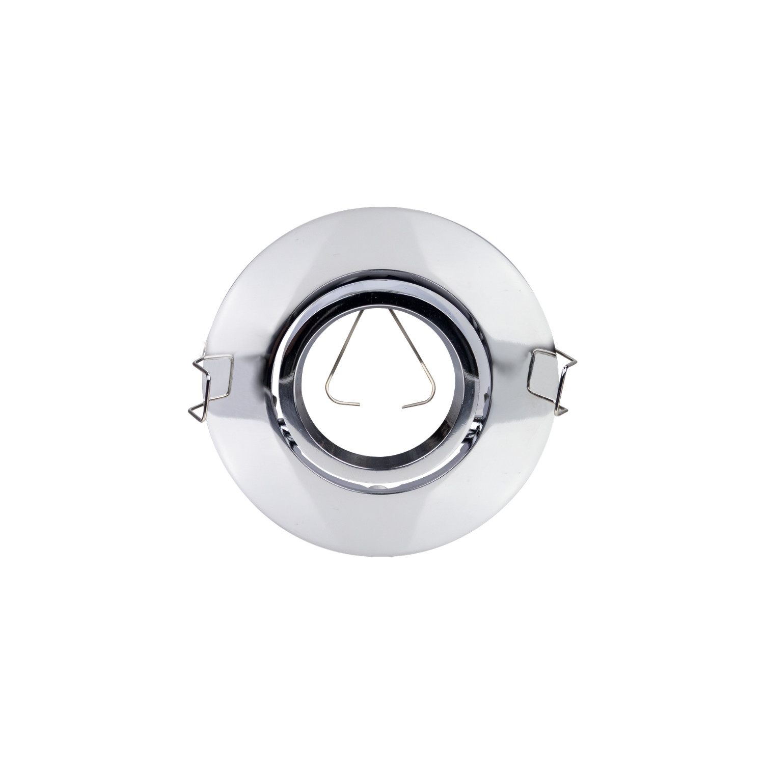 Verstellbare Runde Einbaulampenfassung Gu10, Schutzart Ip20, Chrom, Ø 10,3 X 4 Cm, Secom