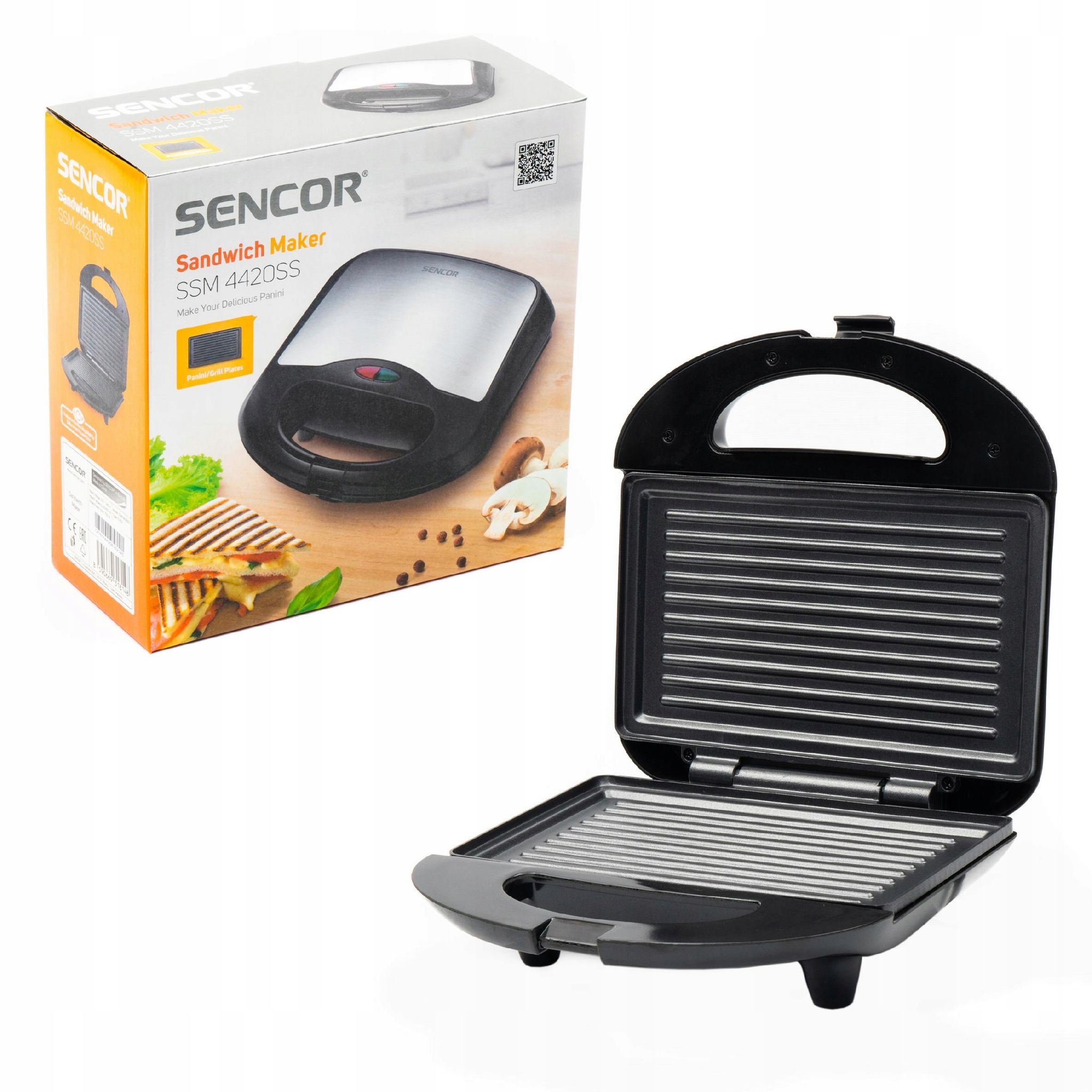 Elektrischer Grill Sencor Panini Deluxe Silber 700 W