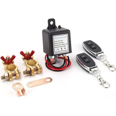Autobatterie-trennschalter Mit Fernbedienung, Fernabschaltschalter Mit Kupferanschlüssen Und Stromabschalter Für (12v200a)