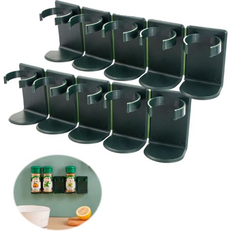 Gewürzregal-halterungen – Kein Bohren Erforderlich, Selbstklebende Gewürzgläser, Schrankeinsätze, Küchenorganizer, Wandmontage, Türhänger Oder Für Wohnmobile Geeignet, 10er-pack, Amo