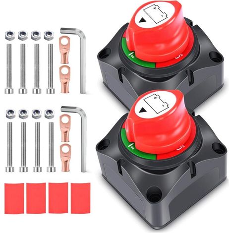 12v Batterietrennschalter, 12v/24v/48v 275a Hauptbatterieschalter, Wasserdicht, Für Boot, Motorrad, Yacht, Auto, Wohnmobil, Atv, Utv (2 Stück)