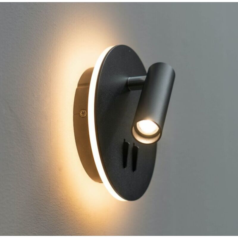 Elegante Led-doppelleselampe Mit Schalter – Schwarz – Bilbao
