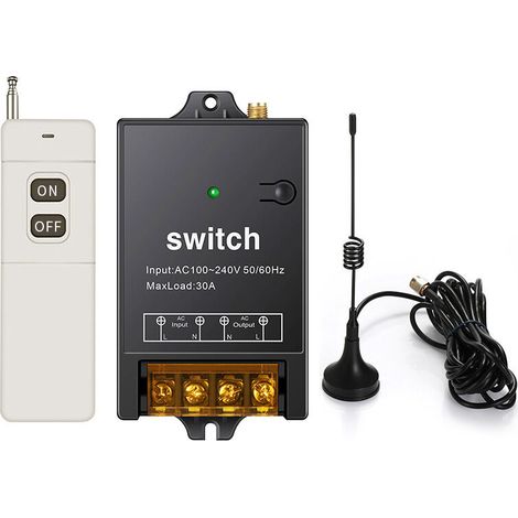 Funkfernbedienungsschalter, Reichweite 1500 M, Drahtloser Rf-relais-schalter Ac 110 V/120 V/240 V/40 A, Drahtloser Fernschalter Für Motorbeleuchtung Und Elektrische Geräte