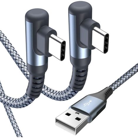 90°-winkel-usb-c-kabel [2 M, 2er-pack] 3,1 A Schnellladekabel Für Usb-c, Kompatibel Mit Iphone 16, 15 Pro Max, Samsung Galaxy S24, S23, S22, Sony, Xiaomi, Huawei, Pixel Und Anderen Usb-c-geräten