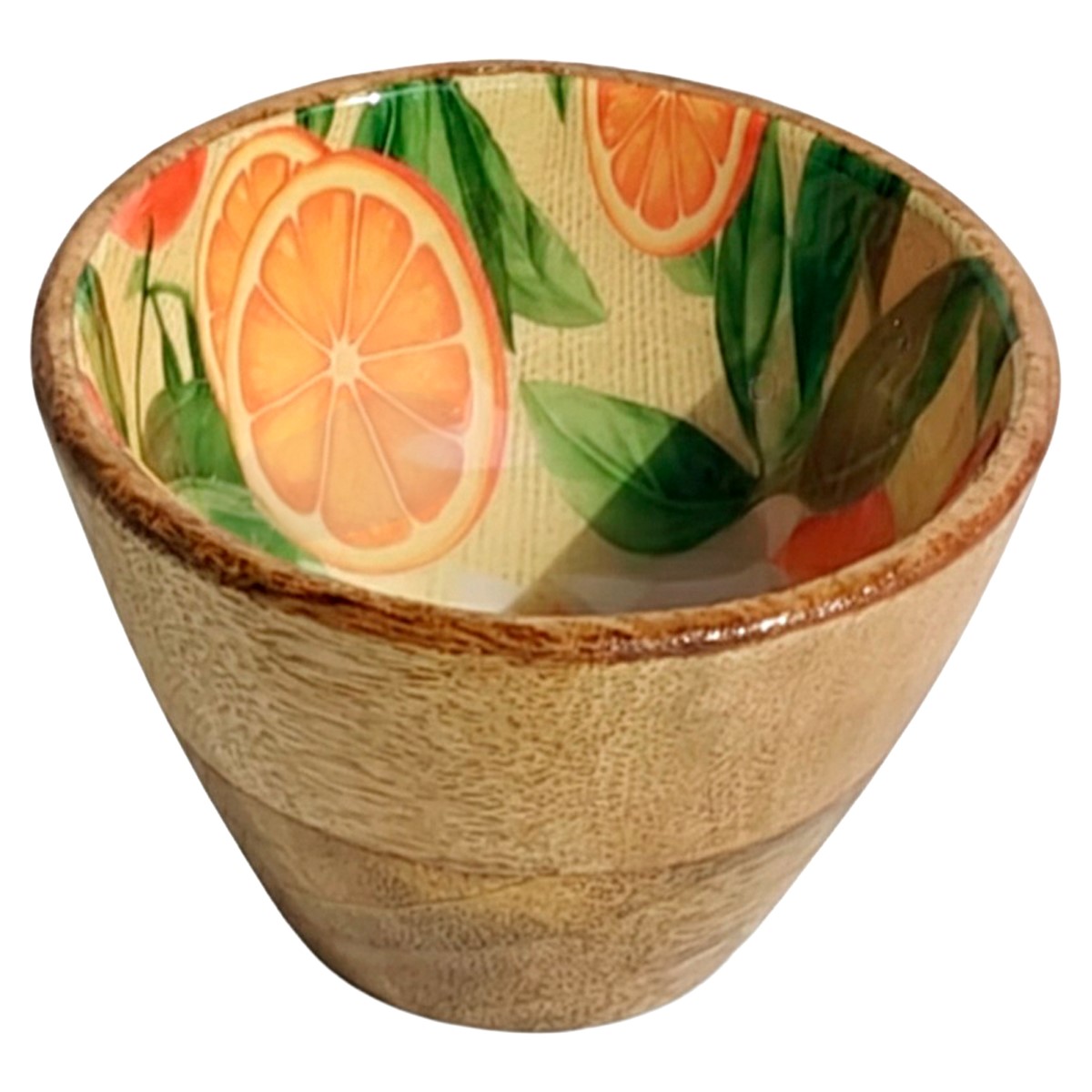 Mini-orangenschale Aus Holz Und Harz – Natürlicher Und Farbenfroher Stil