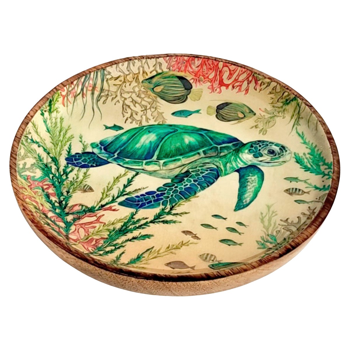 Schildkrötenplatte L Aus Holz Und Kunstharz – Farbenfrohe Und Maritime Dekoration