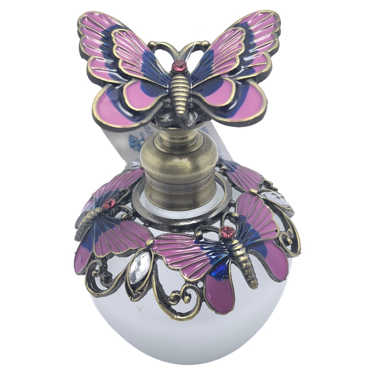 Schmetterlings-parfümflakon Aus Metall Und Glas, Elegantes Und Farbenfrohes Design