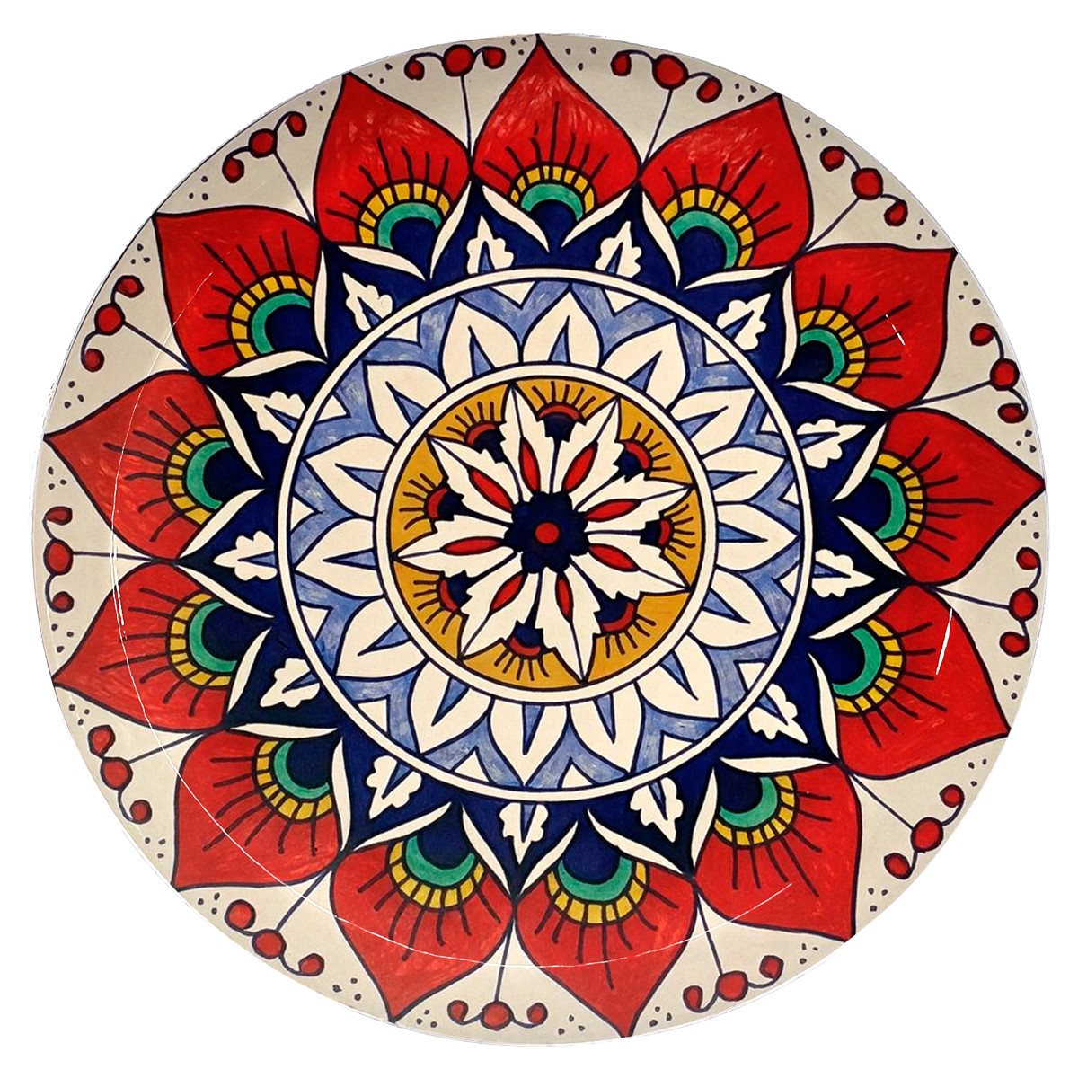 Bunte Mandala-keramikplatte Als Wanddekoration - Neu