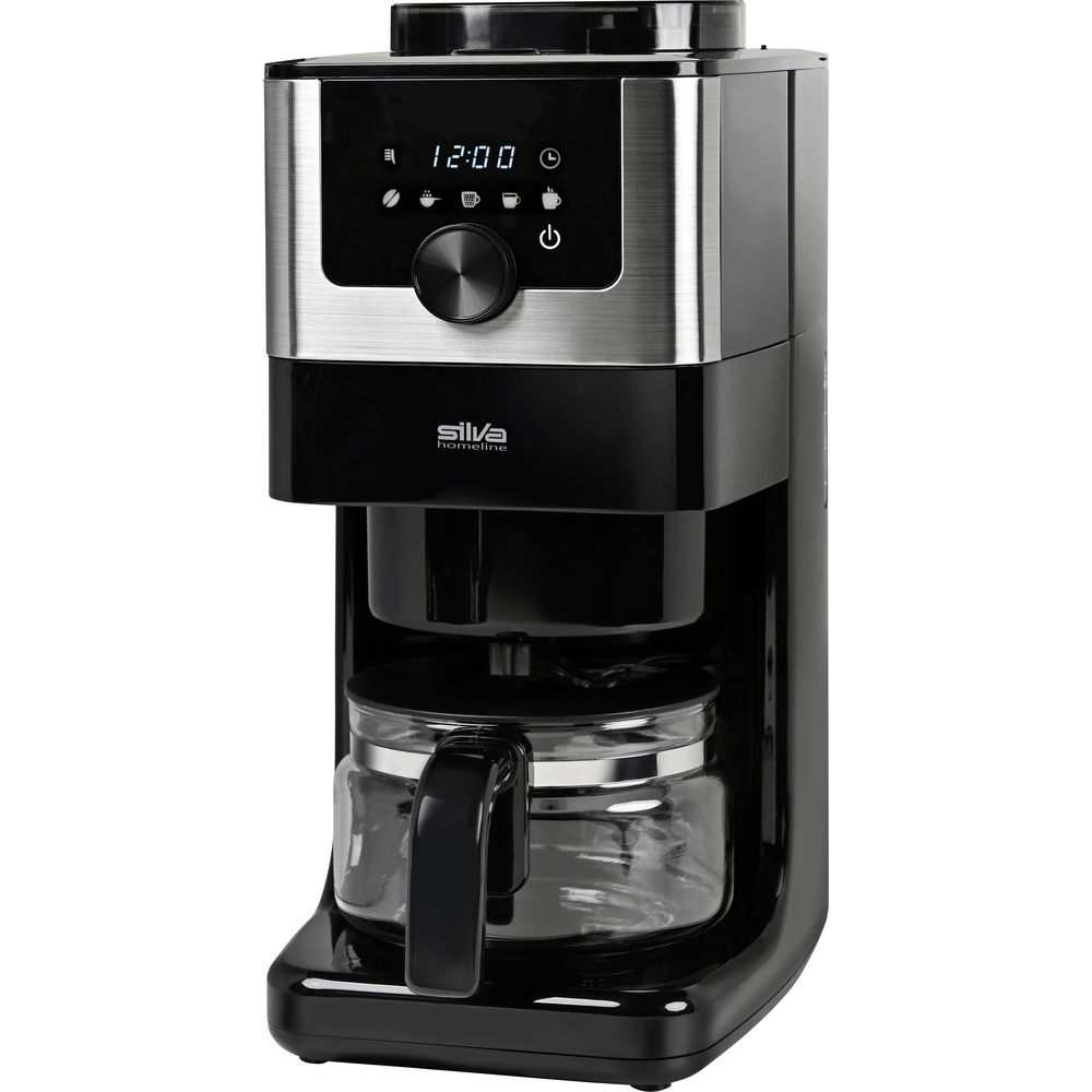 Silva Homeline Ka-m 200 Inox Kaffeemaschine Schwarz, Inox Fassungsvermögen Tassen=4 Display, Glaska