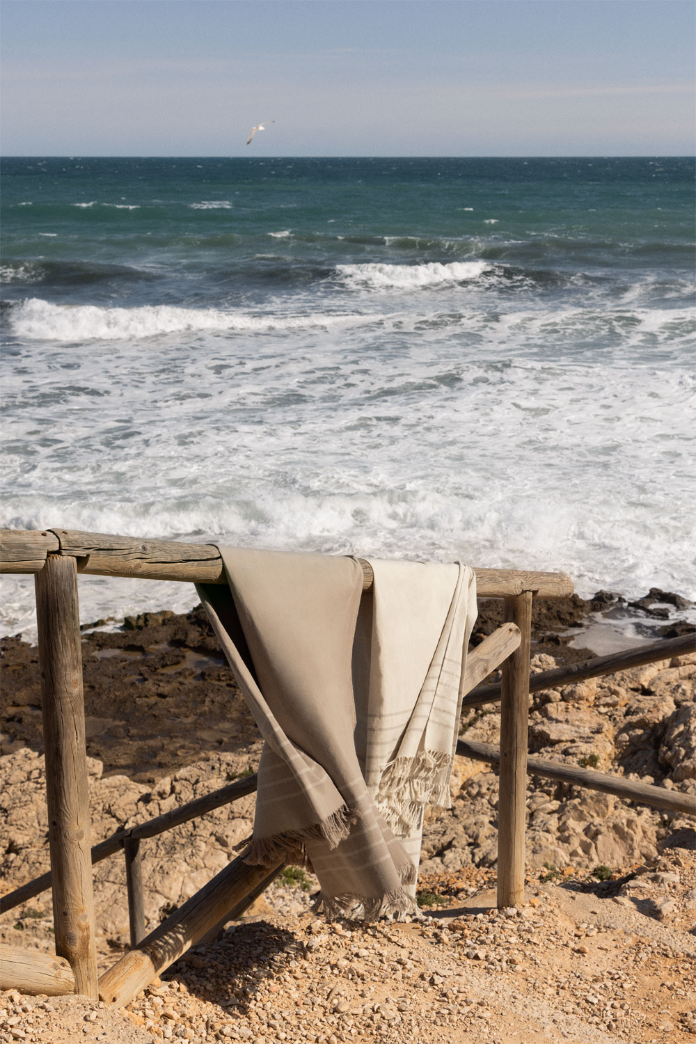 Sklum Calicut Baumwoll-strandtuch Beige Tapioca 100 X 180 Cm