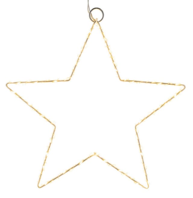Led Leuchtstern Zum Hängen Aus Metall In Silber Mit Timer - 50 Cm - Stern Silhouette Warm Weiß Beleuchtet Für Außen Und Innen - Advent Weihnachts Hängedeko Zum Aufhängen