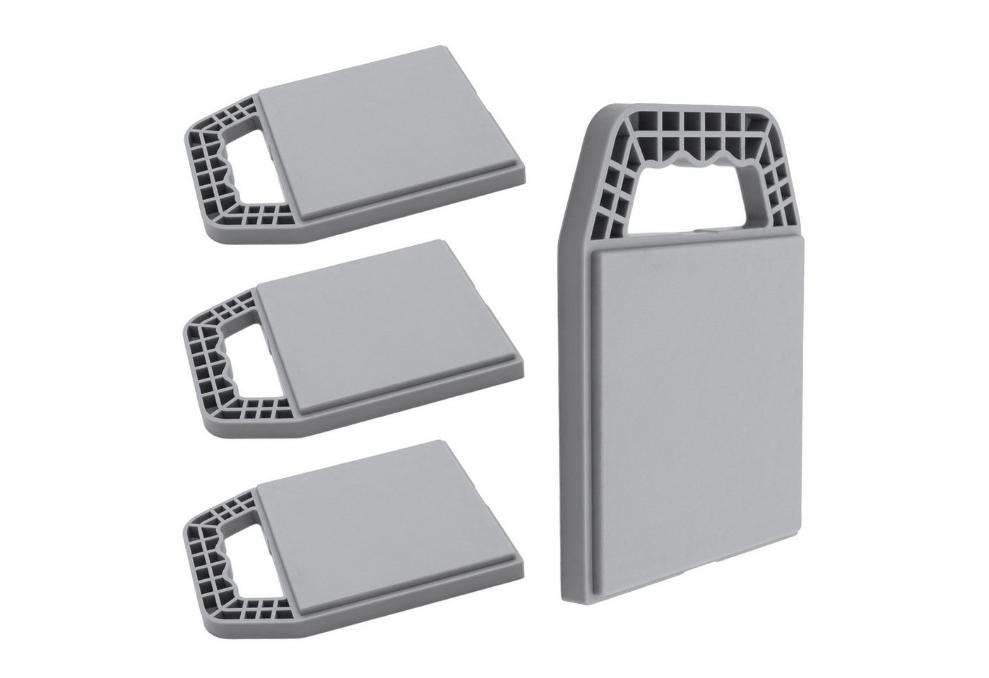 Unterlegplatten Für Wohnwagen Stützen 22 X 16 Cm Grau Stapelbar - 4er Set - Stützplatten Für Wohnmobil Stützblöcke Aus Hochdichtem Polyethylen