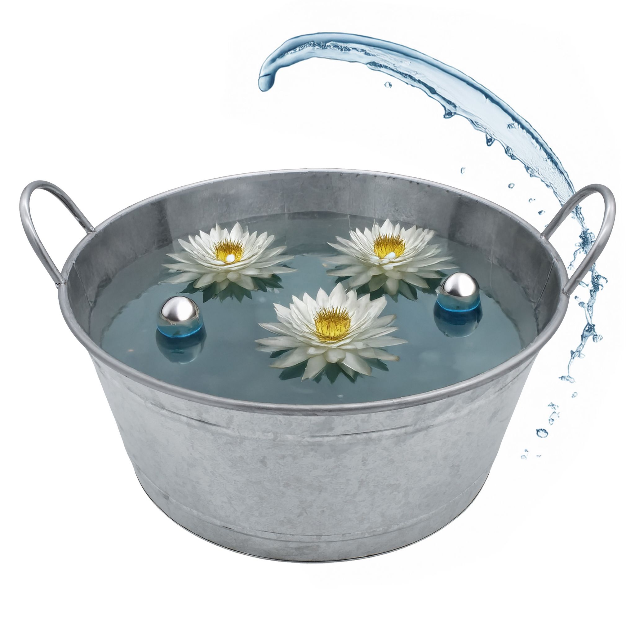 Xxl Zinkwanne Blumenkübel Mit Griffen - 50 X 22 Cm - Metall Gartenteich Wanne Silber Verzinkt