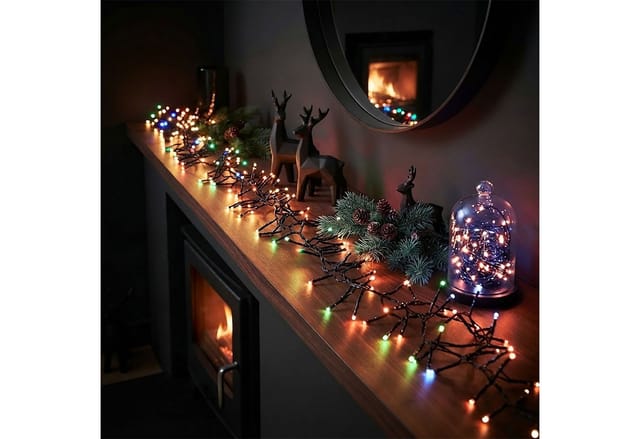 Led Lichterkette Bunt Mit 8 Leuchtfunktionen - 192 Led / 1,4 M - Weihnachts Beleuchtung Multicolor Mit Timer Batterie Betrieben - Advent Winter Garten Deko Licht Für Innen Und Außen