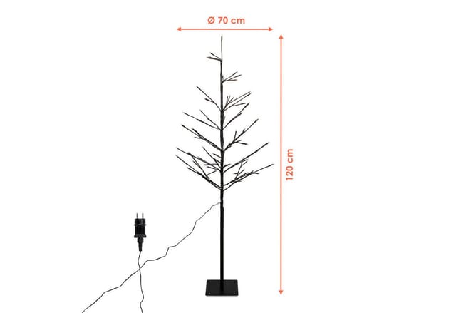 Led Baum Für Außen Und Innen Mit Netzstecker - 120 Cm - Weihnachts Dekobaum Mit 80 Gold Led Beleuchtet