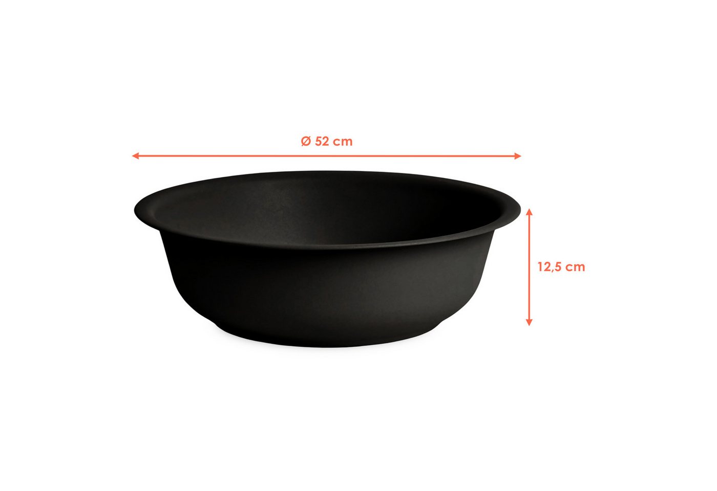 Mini Gartenteich Rund Schwarz - 52 Cm - Garten Deko Metall Blumenschale Klein Bild 4