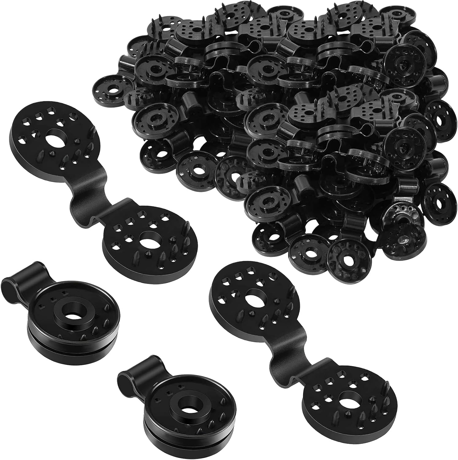 Sonnenschutznetz-clips – 50-teiliges Set Für Schutzgewebe – Kunststoff-clips Für Schattiernetze – Spezial-clips Mit Kunststoffösen (schwarz)