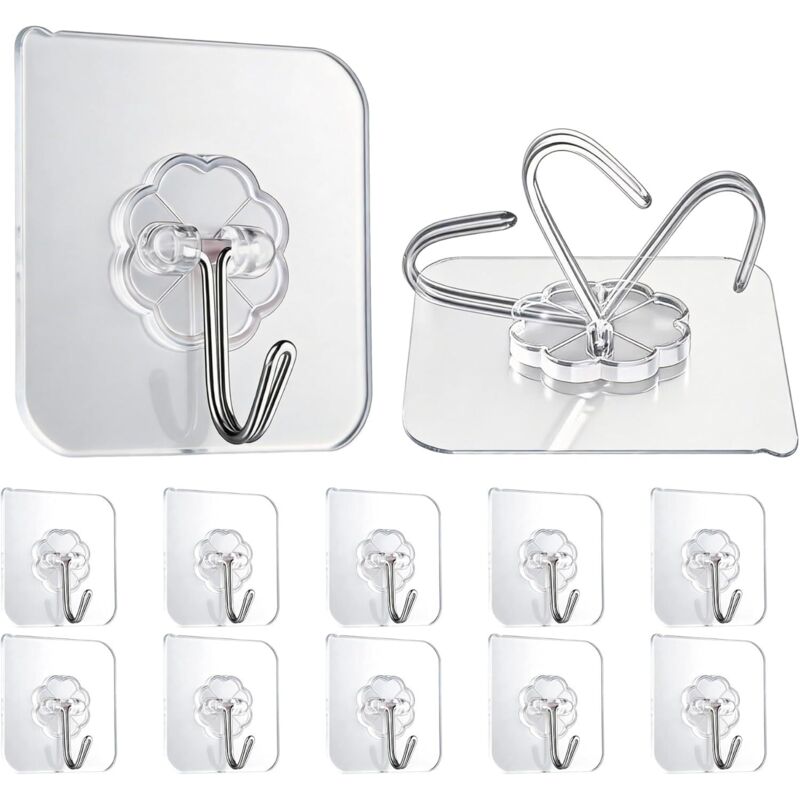 30-teiliges Klebehaken-set – Transparente Haken Für Das Badezimmer (max. 15 Kg) – Klebehaken Für Zuhause, Küche, Bad, Handtücher, Bademäntel Und Kleidung
