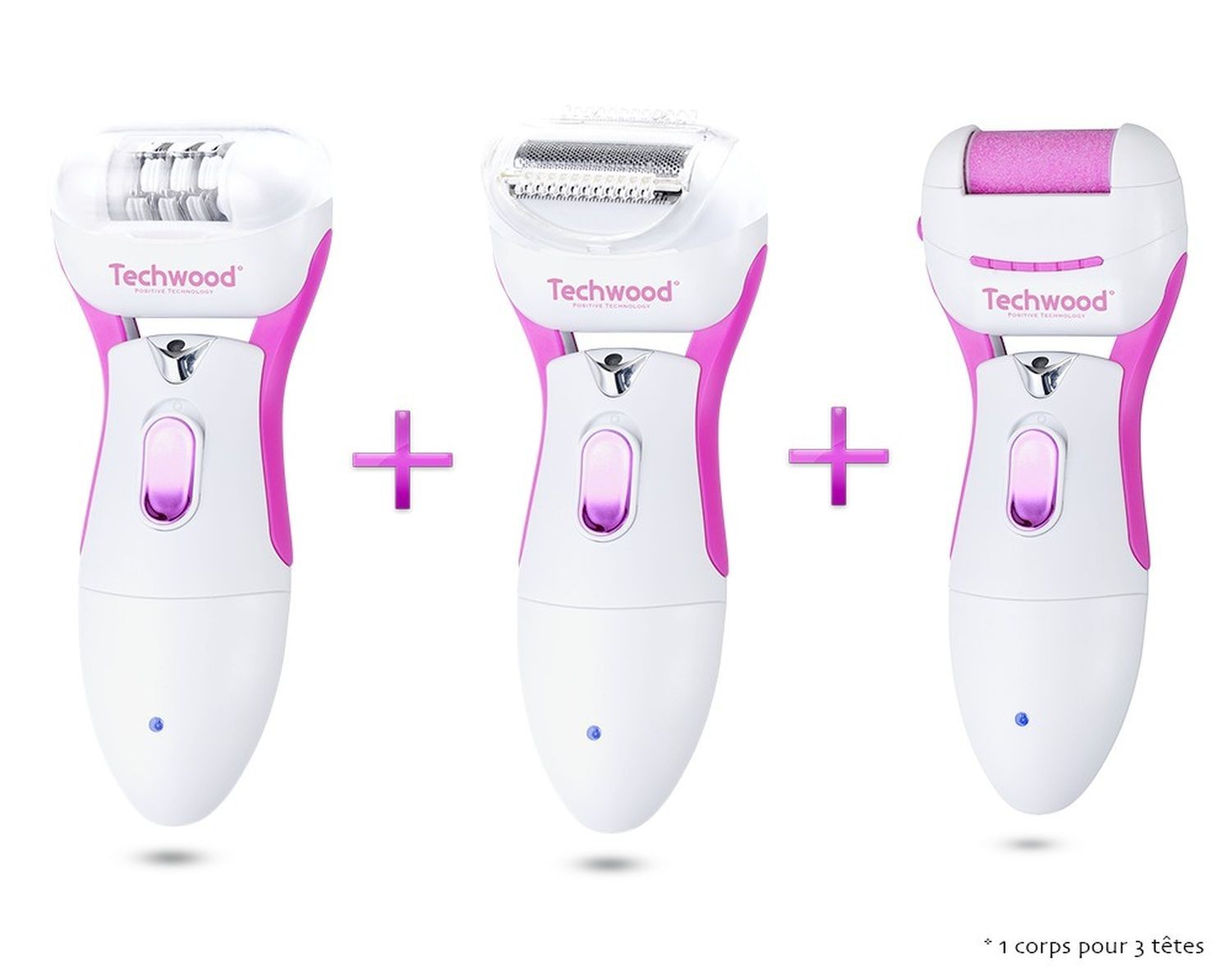 3 En 1 Epilateur-rasoir-râpe Techwood Trep-351 240v - Lumière Éclairant La Zone Traitée - Coloris Blanc