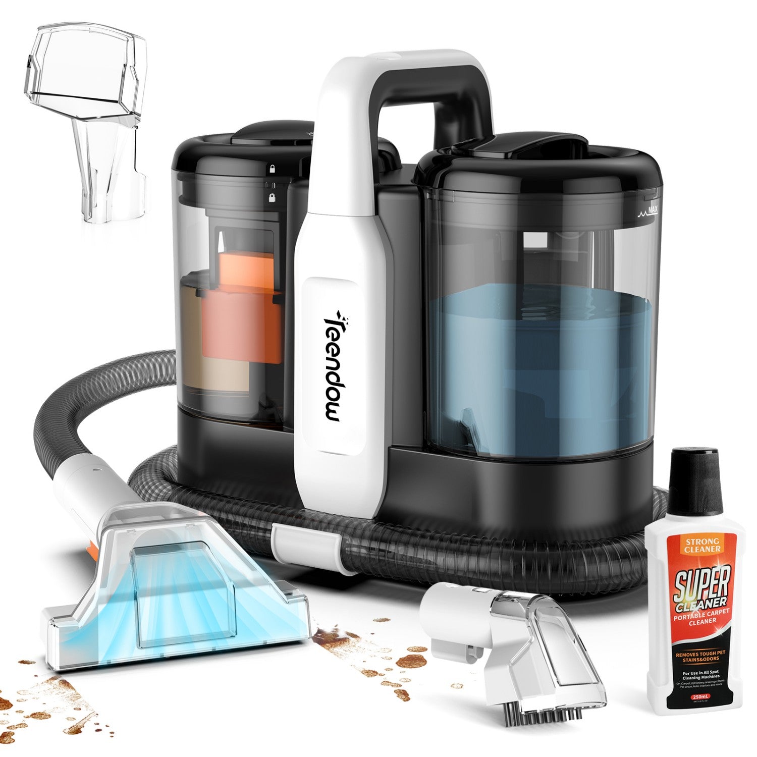 Teendow C5 Handstaubsauger - Power 450w 11000pa 1.5l Wassertank 4kg Leise & Tragbar Max. 80db - Schwarz
