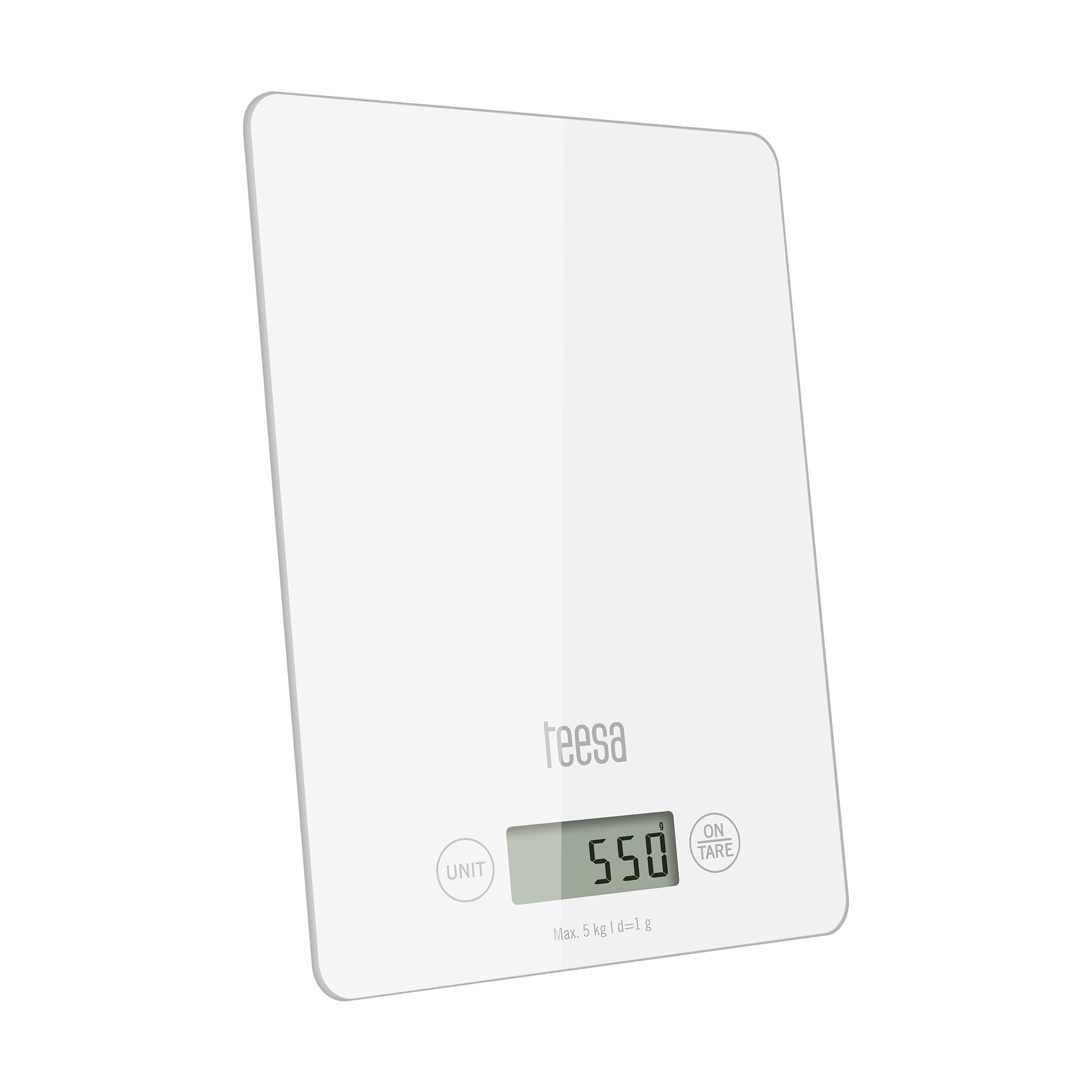 Teesa Lcd-küchenwaage Aus Weißem Glas Mit Tarafunktion
