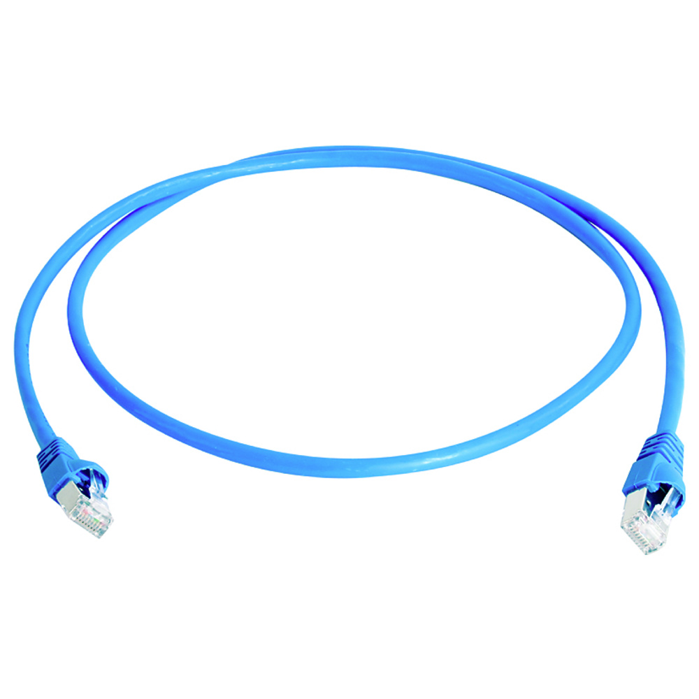 Telegärtner 100008091 Rj45 Patchkabel Cat 6a S/ftp Blau Flammwidrig, Mit Knickschutztülle 1 St.