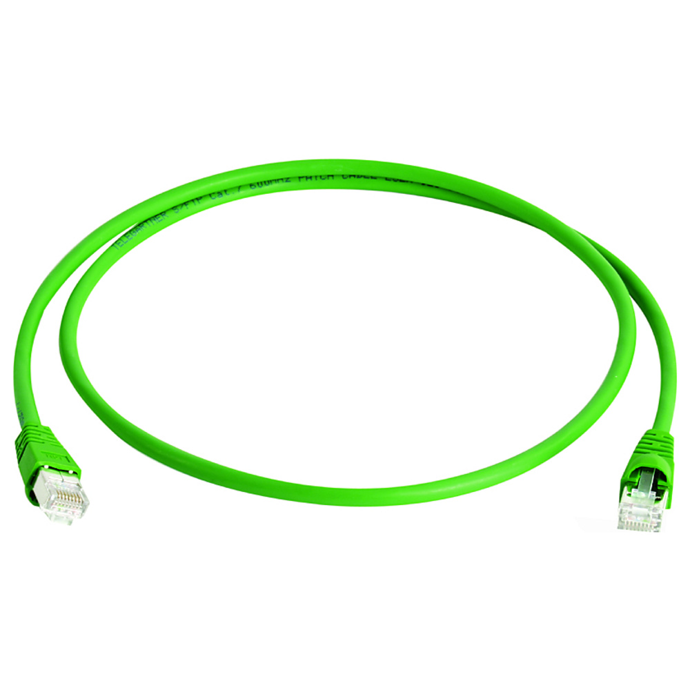 Telegärtner 100008174 Rj45 Patchkabel Cat 5e F/utp 0.5 M Grün Flammwidrig, Mit Knickschutztülle 1 St