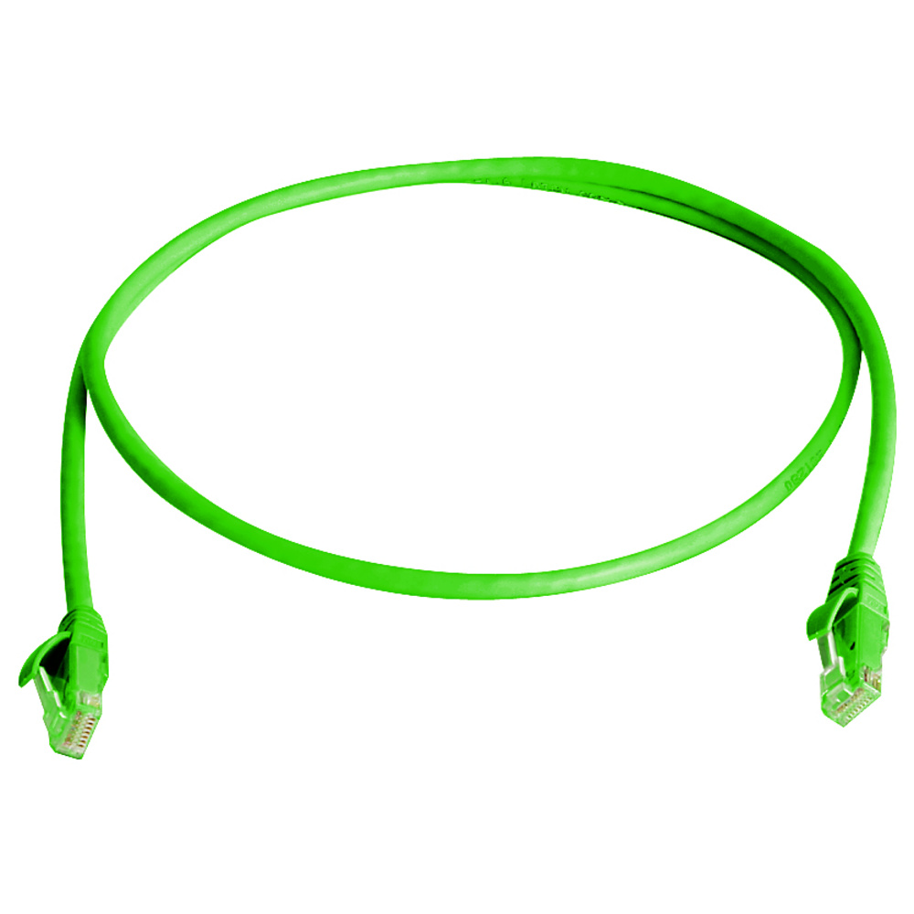 Telegärtner 100008515 Rj45 Patchkabel Cat 6 3.0 M Grün Flammwidrig, Mit Knickschutztülle 1 St.