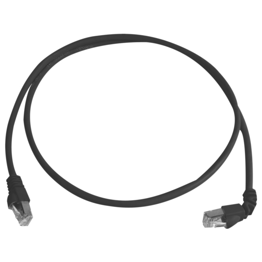 Telegärtner 100008021 Rj45 Patchkabel Cat 6a S/ftp 1.0 M Schwarz Flammwidrig, Mit Knickschutztülle 1
