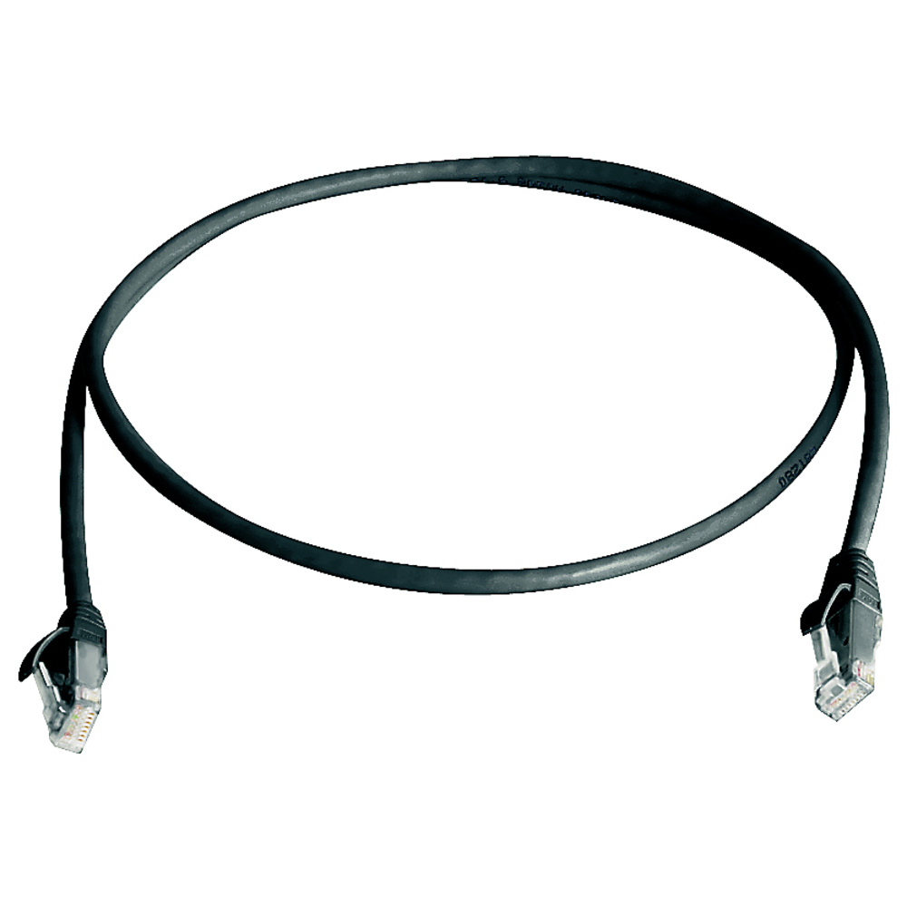 Telegärtner 100008582 Rj45 Patchkabel Cat 5e 3.0 M Schwarz Flammwidrig, Mit Knickschutztülle 1 St.