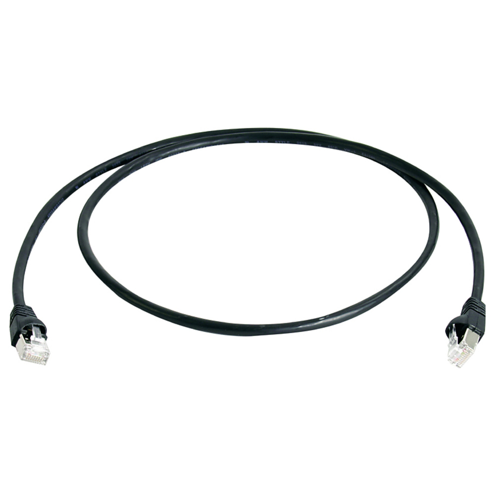 Telegärtner 100008391 Rj45 Patchkabel Cat 5e F/utp 2.0 M Schwarz Flammwidrig, Mit Knickschutztülle 1