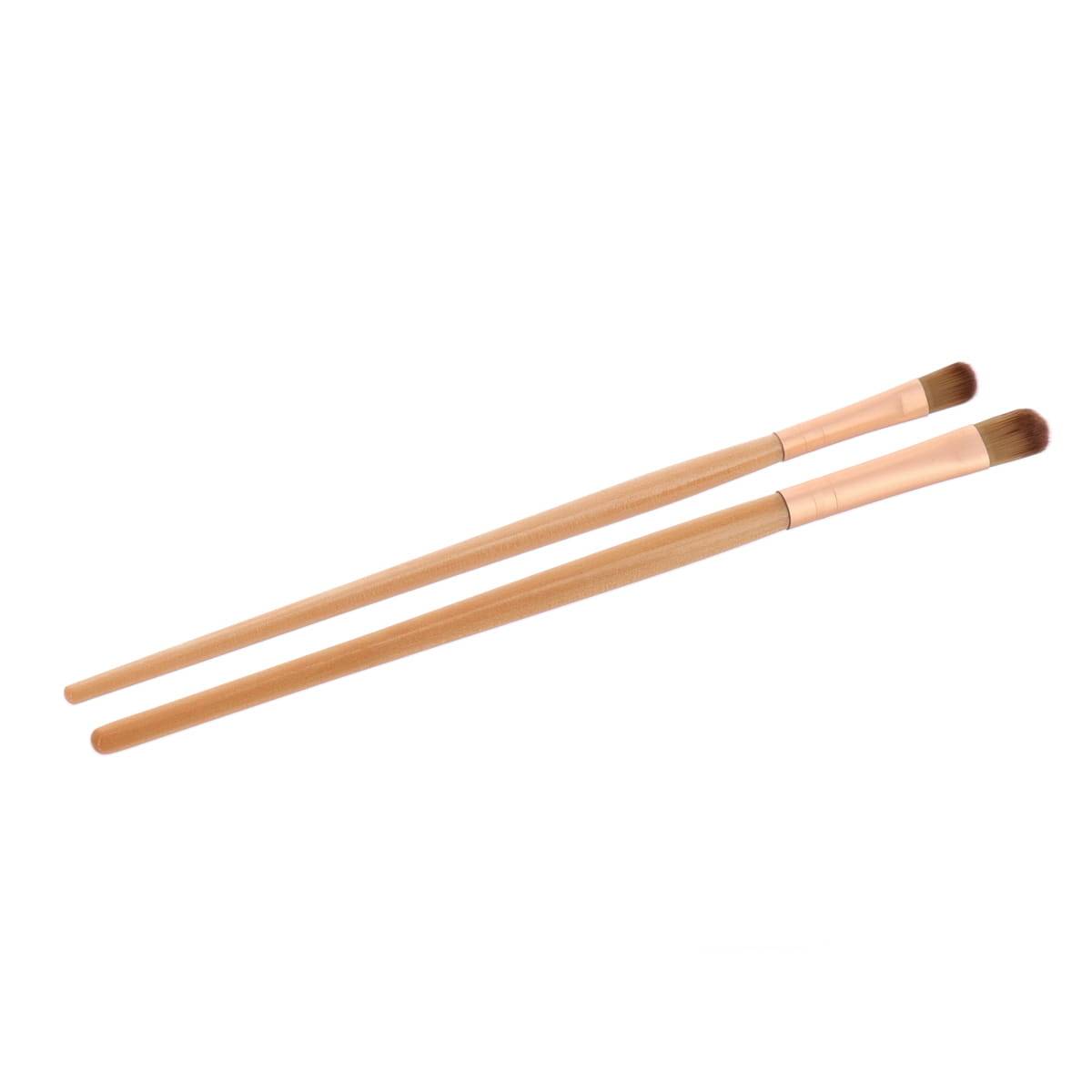 Set Aus 2 Lidschattenpinseln Aus Holz Und Nylon - Natürlich - Tendance
