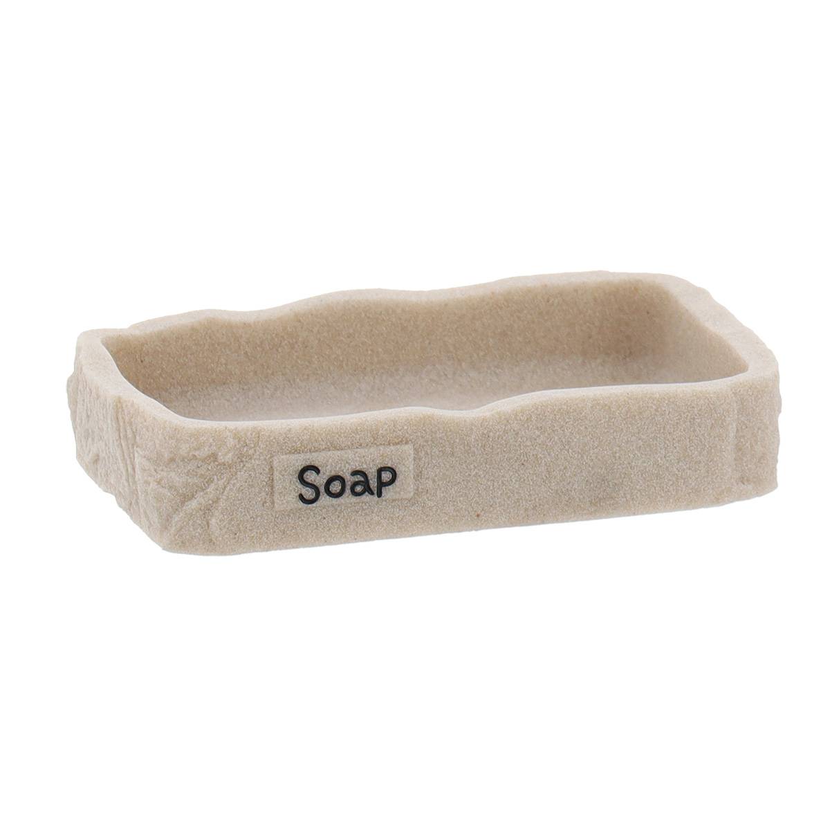 Seifenschale Paola, Steinstruktur, Beige