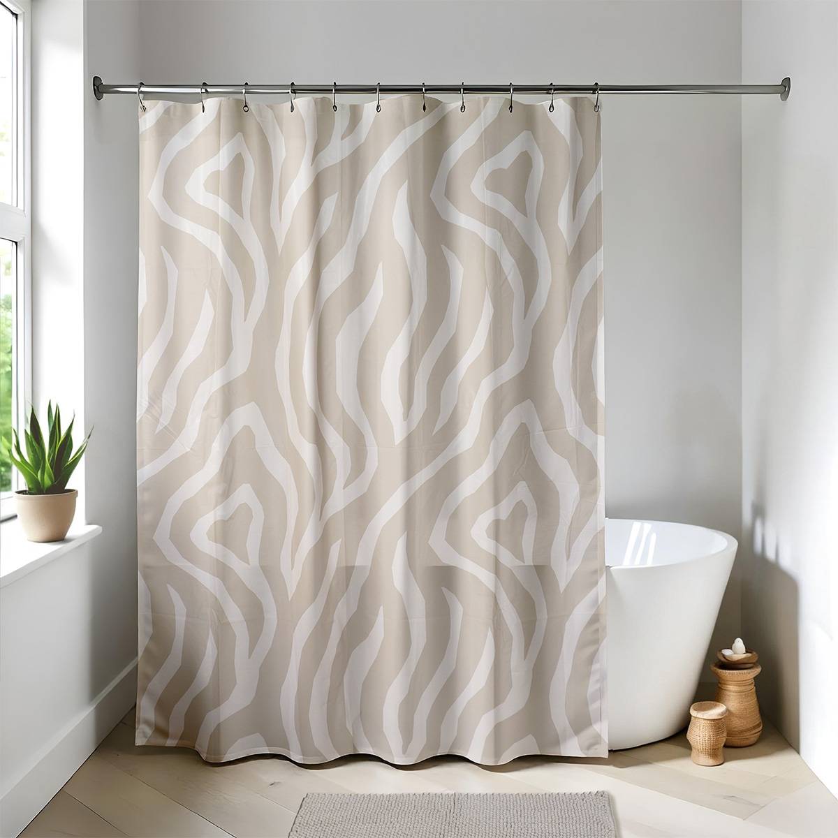 Duschvorhang Peva 180x180 Cm + 12 Ringe Weiss - Arusha - Tendance