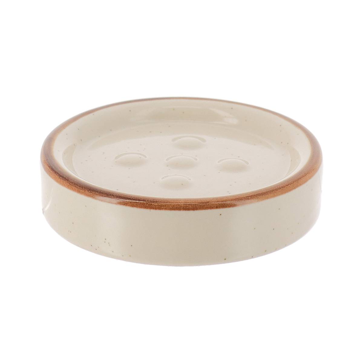 Runde Seifenschale Aus Steinzeug - Beige - Tendance