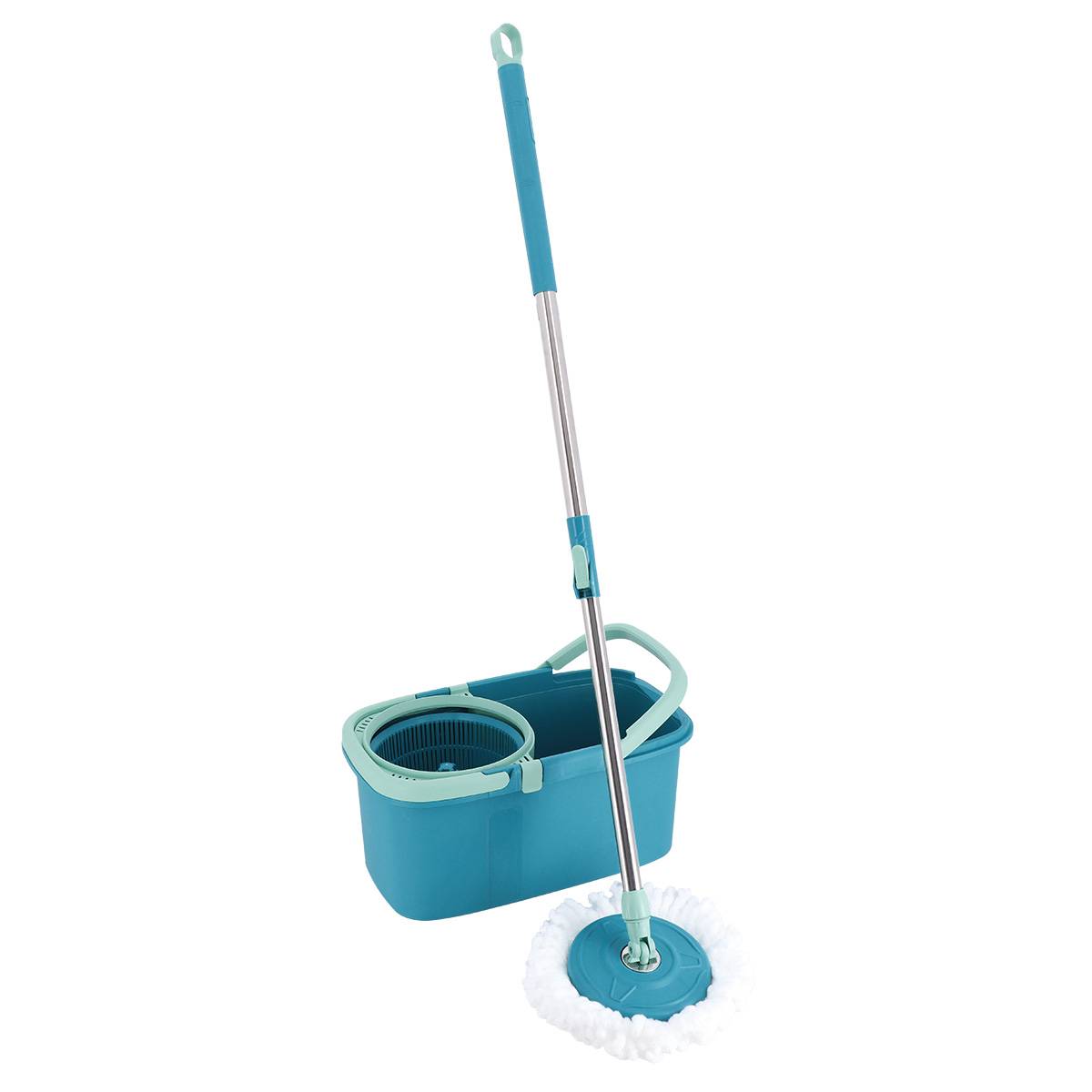 Set Aus Rotierendem Auswindeimer, Mopp Und Ersatzmikrofasertuch Mit 12 L Fassungsvermögen - Ente Aqua - Tendance