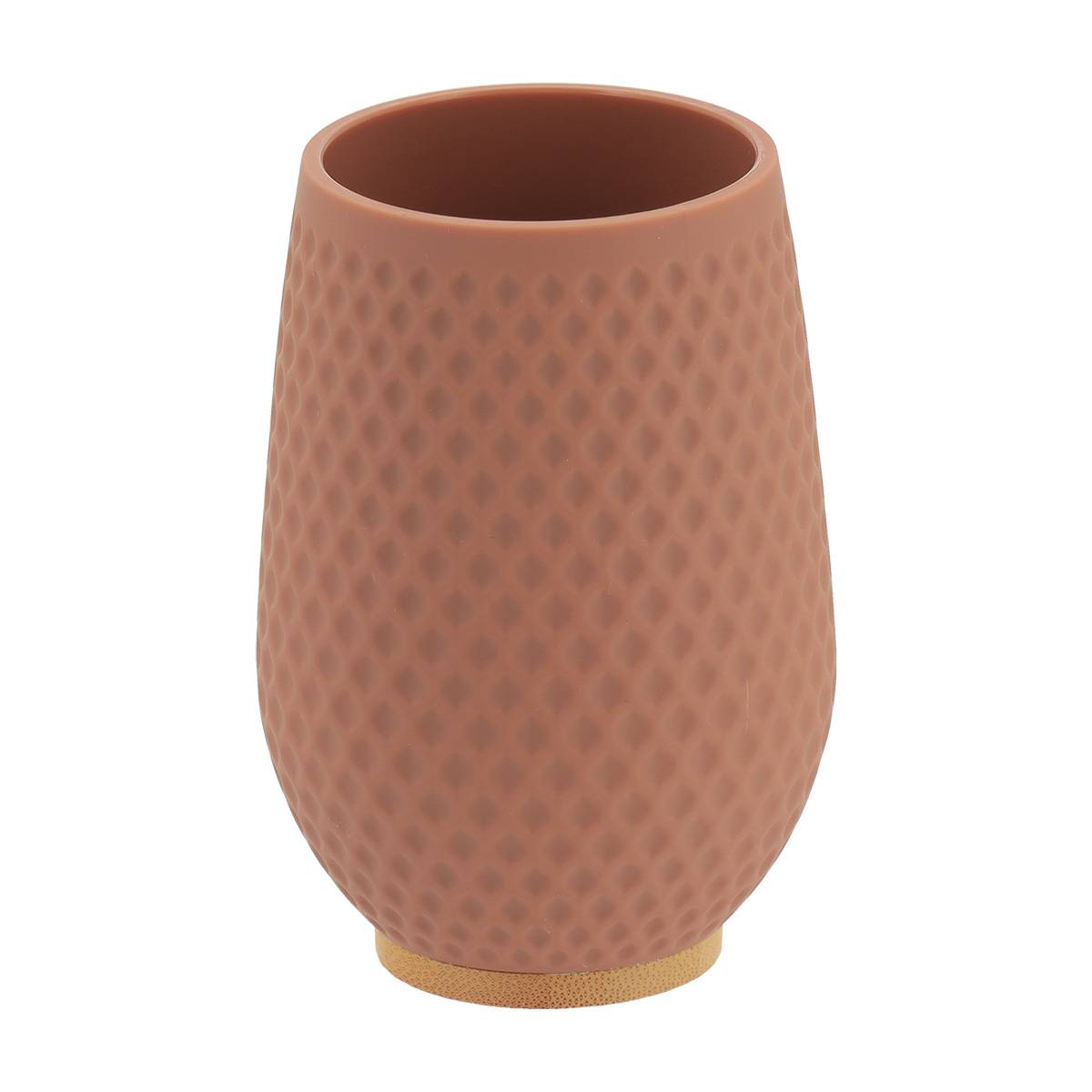 Becher Mit Wabeneffekt Abs As Effekt Rubber Und Bambus 280 Ml - Cappuccino - Tendance